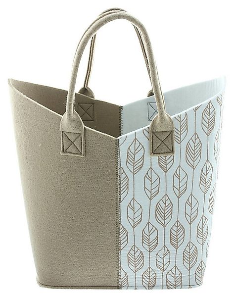 Dekoleidenschaft Shopper "Beige-Weiß" aus Filz, große Einkaufstasche, Filzt günstig online kaufen