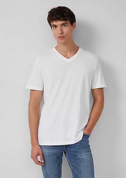 s.Oliver Kurzarmshirt T-Shirt Baumwoll-T-Shirt mit V-Ausschnitt günstig online kaufen