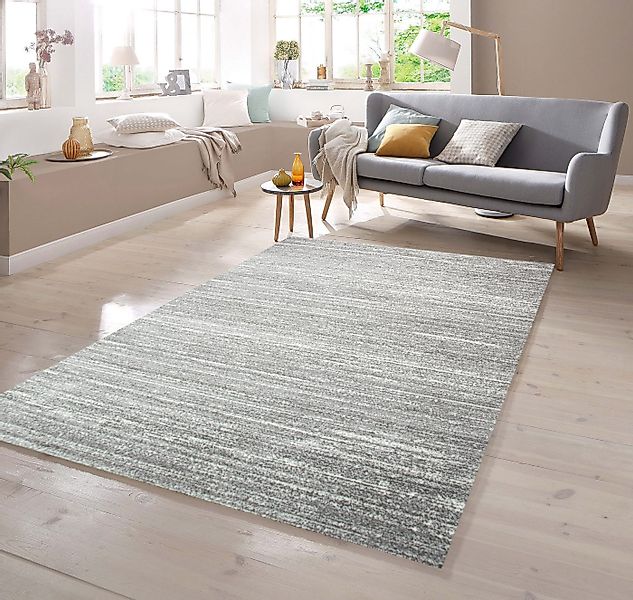 TeppichHome24 Teppich Designer Teppich Kurzflor Uni Design in Grau, rechtec günstig online kaufen