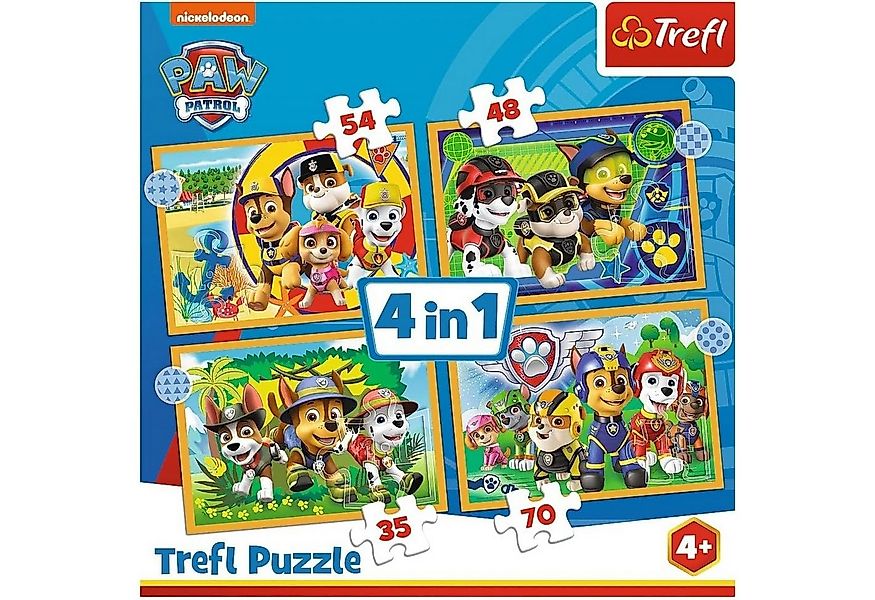 Trefl Puzzle 4 in 1 Puzzle, Das lustige Team von PAW Patrol, von 35 bis 70 günstig online kaufen