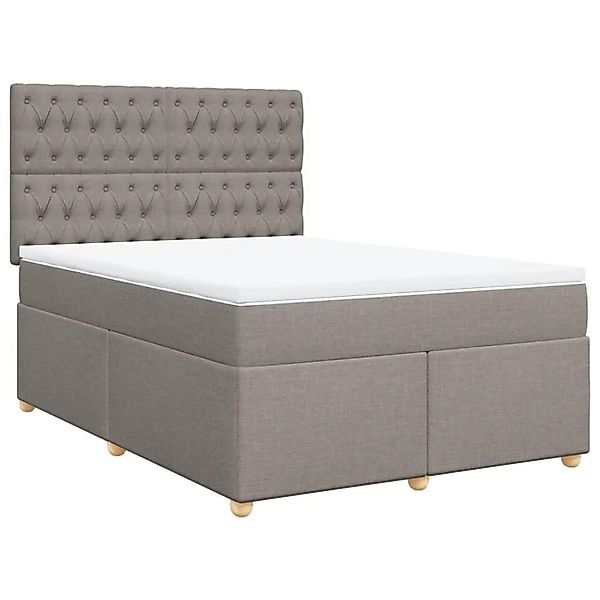 vidaXL Boxspringbett mit Matratze Taupe 160x200 cm Stoff 3291342 günstig online kaufen