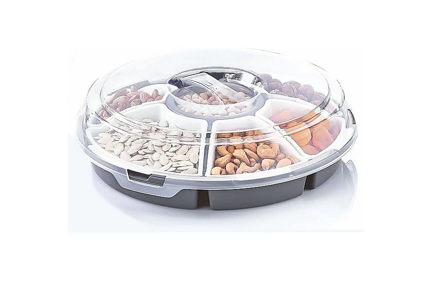 Mojawo Uhrenbox Servierset Servierplatte Snackschale 6 Fächer Deckel Griff günstig online kaufen