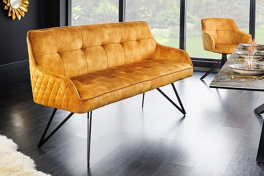 riess-ambiente Sitzbank EUPHORIA 156cm senfgelb / schwarz (Einzelartikel, 1 günstig online kaufen