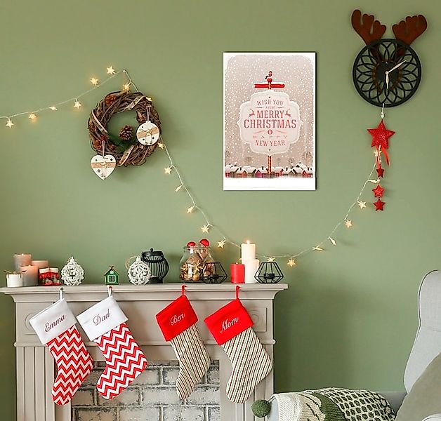 queence Metallbild »Very Merry Christmas« Schneeflocken   Schriftzug   Schr günstig online kaufen