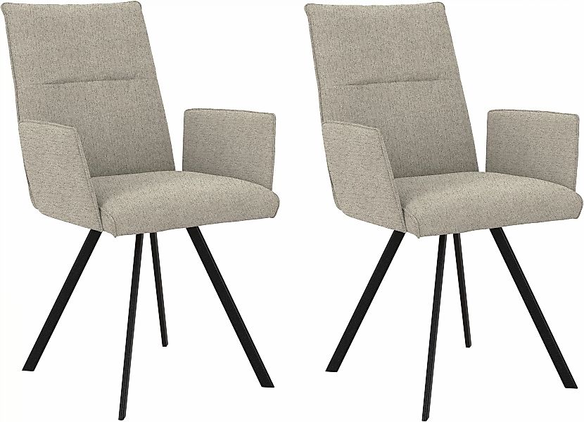 Home affaire Armlehnstuhl "Sava", (Set), 2 St., Struktur, Metallgestell günstig online kaufen