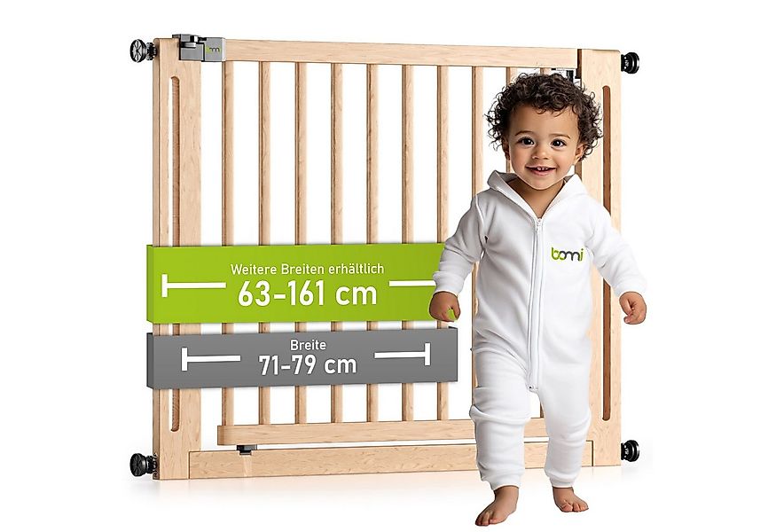 BOMI Türschutzgitter Treppenschutzgitter ohne Bohren, Babygitter aus Holz, günstig online kaufen