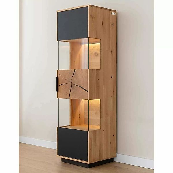 Wohnzimmer Schrank Wohnzimmerschrank mit LED Beleuchtung und Glastür günstig online kaufen