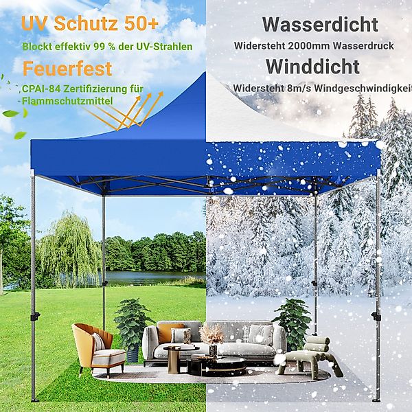 LUCKZON Pavillon 3x3m, Spitzpavillon mit 4 günstig online kaufen