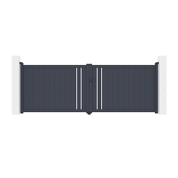 Casanoov Flügeltor 4M Giona H 140Cm Aluminium & 2 Eifel Pfosten 15X15Cm H 1 günstig online kaufen
