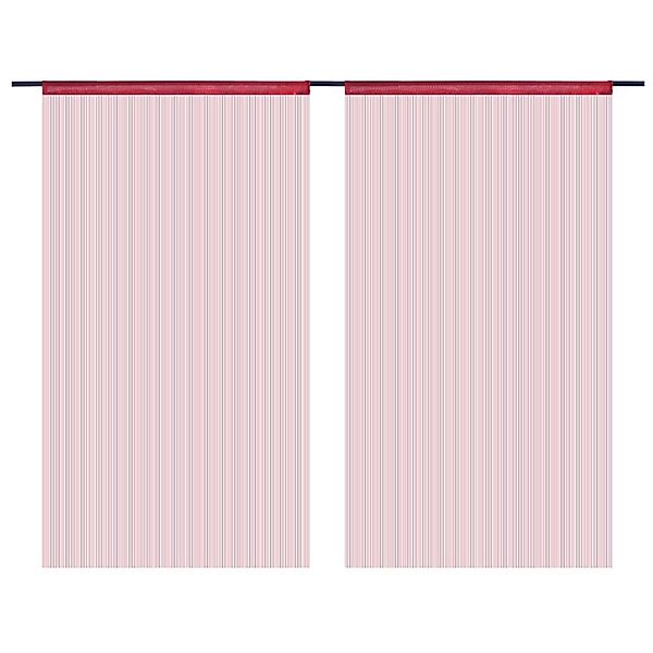 Fadenvorhänge 2 Stk. 140 X 250 Cm Burgunderrot günstig online kaufen