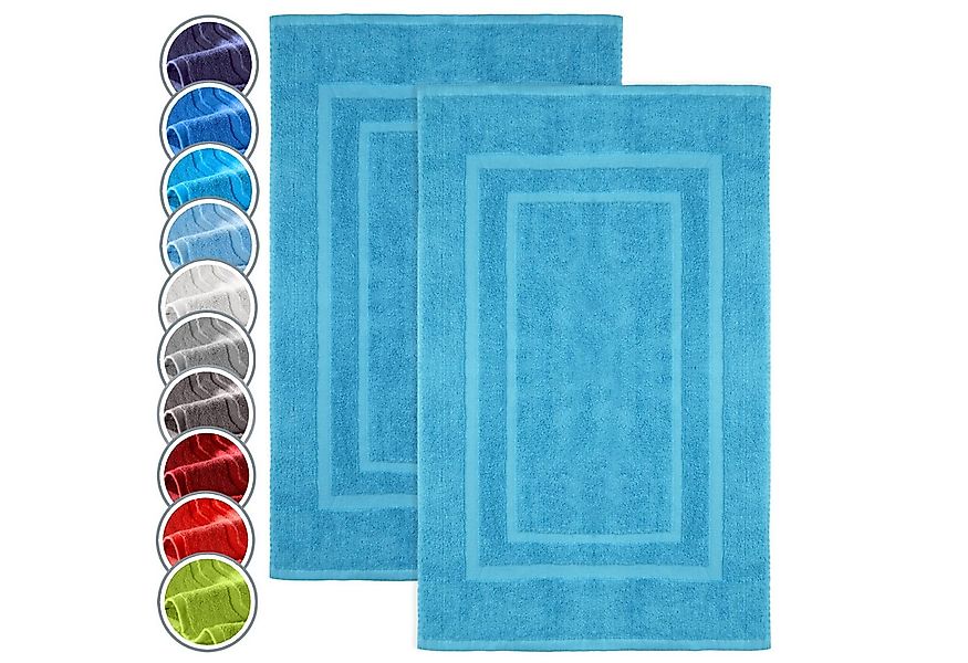NatureMark Badematte 2er-Set Badvorleger 50x80cm, strapazierfähig, Baumwoll günstig online kaufen