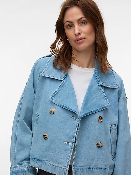 Vero Moda Jeansjacke "VMLELOU LS SHORT TRENCHCOAT MIX NOOS" Baumwolle, mit günstig online kaufen