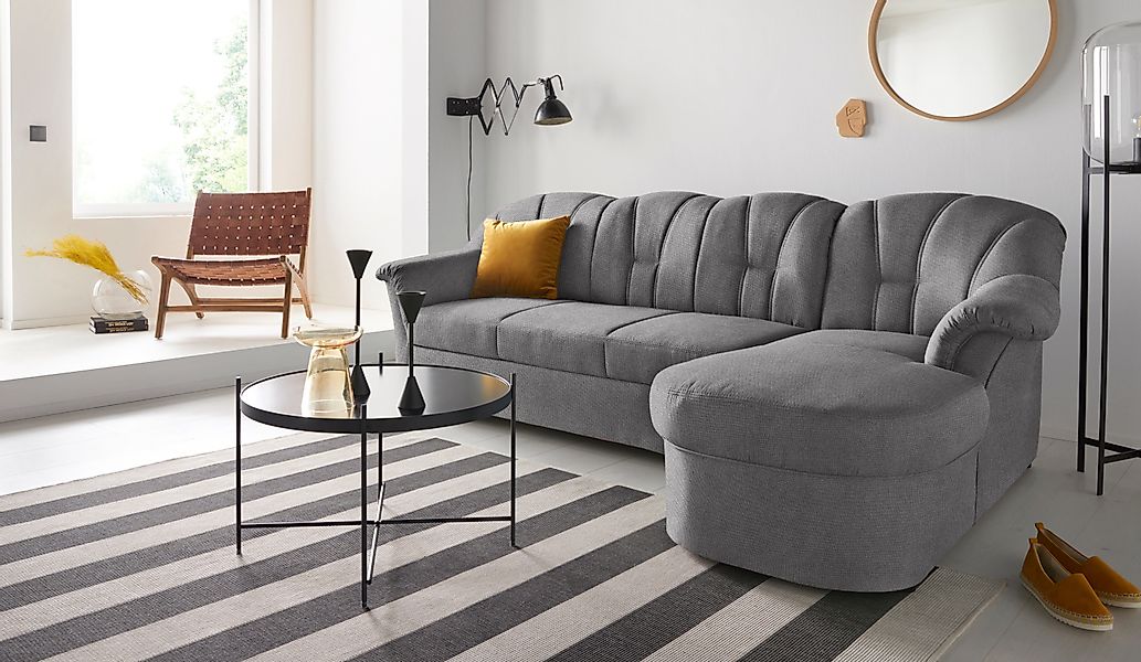 DOMO collection Ecksofa Papenburg, zeitlose Rückensteppung, günstig online kaufen