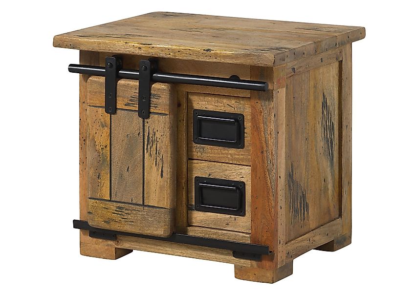 Massivmoebel24 Nachttisch RAILWAY (Massivholz, Massivholztisch), Mango günstig online kaufen