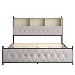 Furnishings Home Polsterbett Stauraumbett Doppelbett LED günstig online kaufen