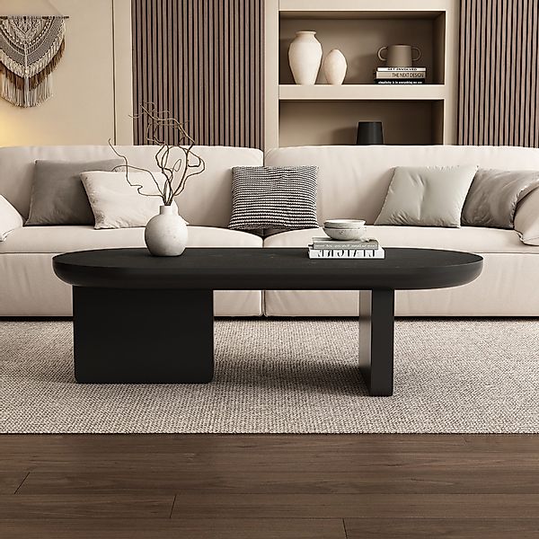 Merax Couchtisch Ovaler Sofatisch mit Sprühlack-Oberfläche günstig online kaufen