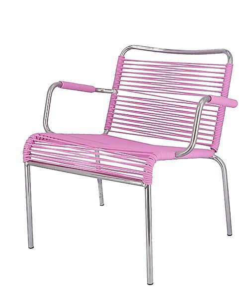 Outdoor Sessel Fiam Mya Lounge Spaghettil aus Aluminium pink günstig online kaufen