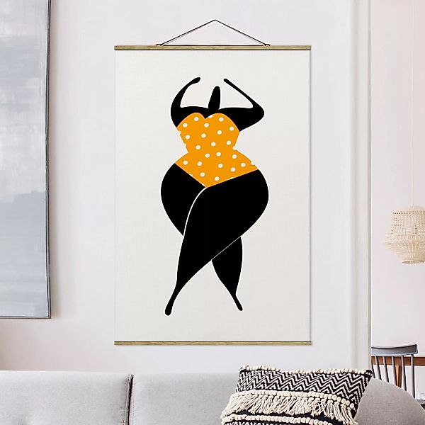 Stoffbild mit Posterleisten Miss Dance Gelb günstig online kaufen