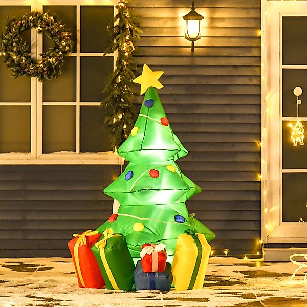 HOMCOM Weihnachtsfigur Aufblasbarer Weihnachtsbaum mit Geschenken günstig online kaufen
