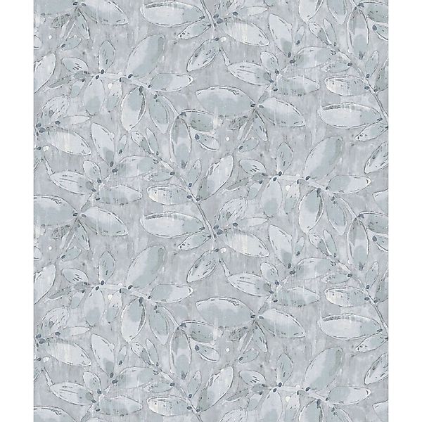 Sanders & Sanders Tapete Gezeichnete Blätter Hellblau 53 Cm X 1005 M 640747 günstig online kaufen