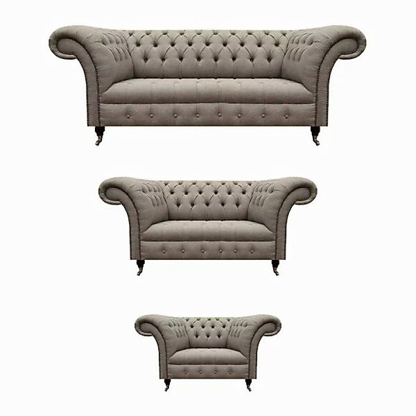 JVmoebel Chesterfield-Sofa Zweisitzer Sofa Set 3tlg Dreisitzer Sofa Designe günstig online kaufen