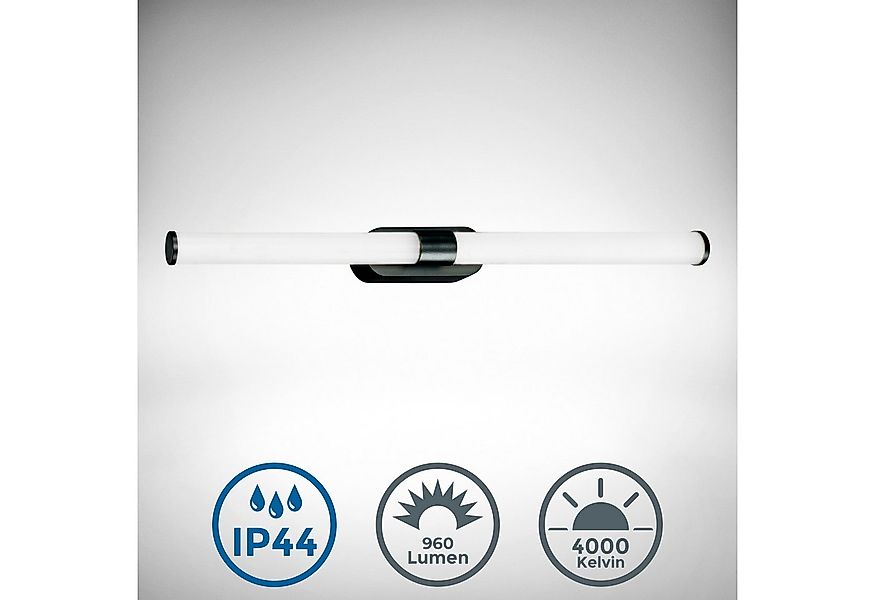 B.K.Licht Spiegelleuchte LED Badleuchte Spiegelleuchte Schwarz, LED fest in günstig online kaufen