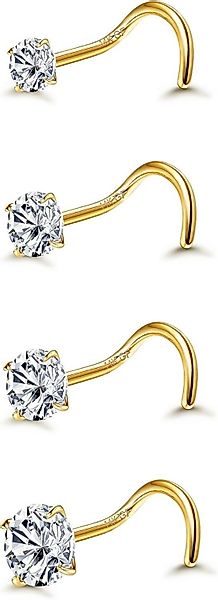 LuxusKollektion Nasenpiercing-Set 4 Stück 14K Gold günstig online kaufen