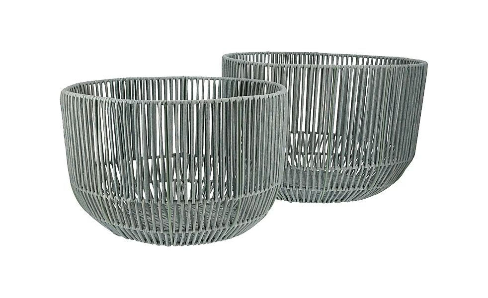 Aufbewahrungskörbe, 2er-Set - grau - Polypropylen, Metall - 28 cm - Aufbewa günstig online kaufen