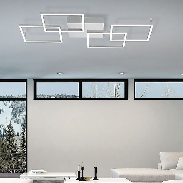 LED Deckenleuchte Inigo aus Aluminium in Silber 70x750x750 mm günstig online kaufen