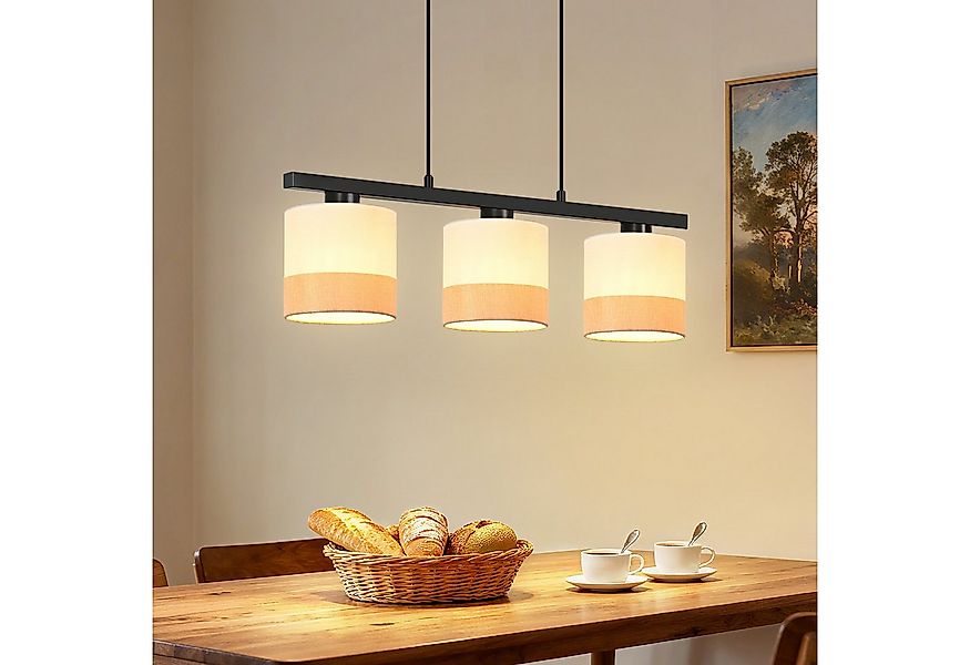 Nettlife Pendelleuchte Vintage 1/3-flammige Stoff Weiß E27 Fassung Hängeleu günstig online kaufen