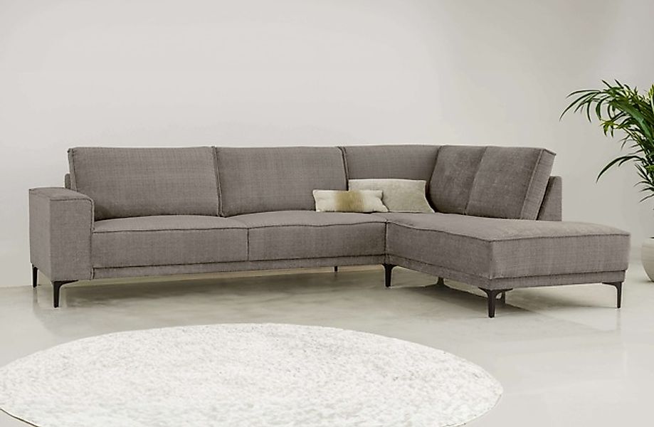 PLACES OF STYLE Ecksofa »Polsterecke Oland, Struktur, Flachgewebe, Luxus-Mi günstig online kaufen