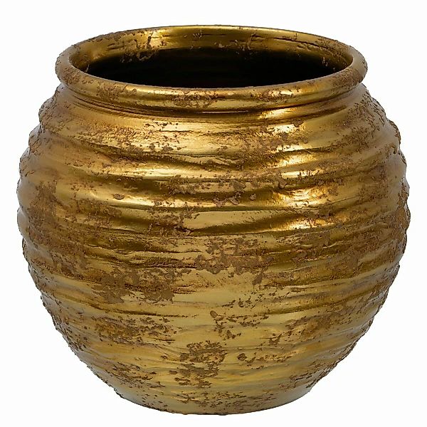 Blumentopf 39 X 39 X 36,6 Cm Aus Keramik Gold günstig online kaufen