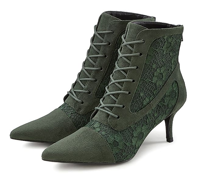 LASCANA Schnürstiefelette in sexy Spitzen Optik, günstig online kaufen