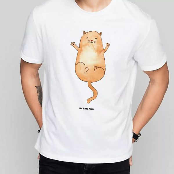 Mr. & Mrs. Panda T-Shirt Katzen Umarmen - Weiß - Geschenk, Lustiges T-Shirt günstig online kaufen