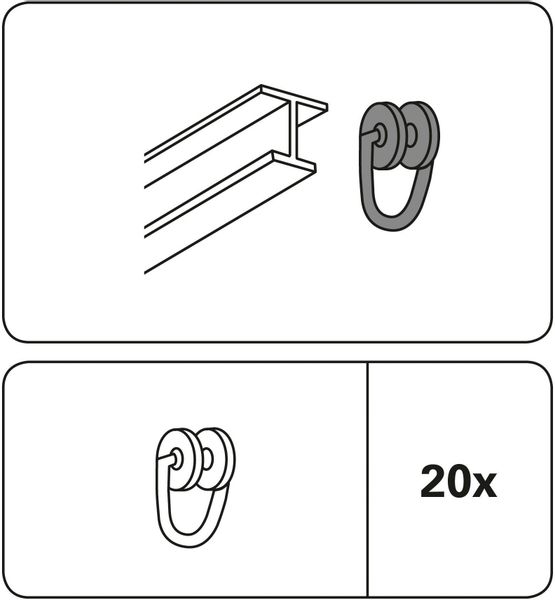 GARDINIA Gardinenring T-Tollringe, T-Schienen, (20-St), Serie günstig online kaufen