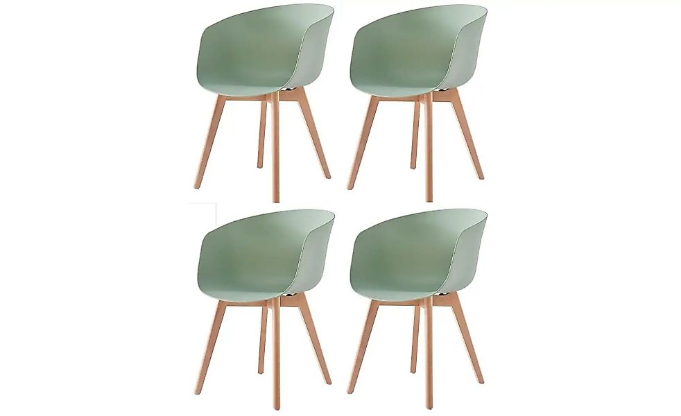 Stuhl 4er-Set  Alborg ¦ grün ¦ Maße (cm): B: 55 H: 76 Stühle > Esszimmerstü günstig online kaufen