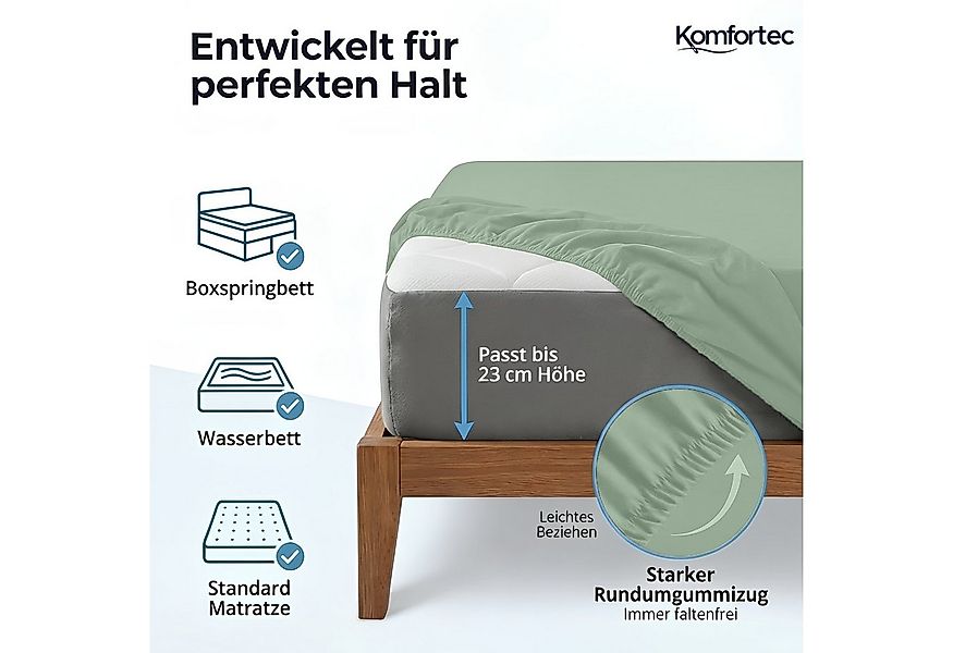 Komfortec Spannbettlaken Jersey Spannbettuch, 90x200, 140x200, 160x200, 180 günstig online kaufen