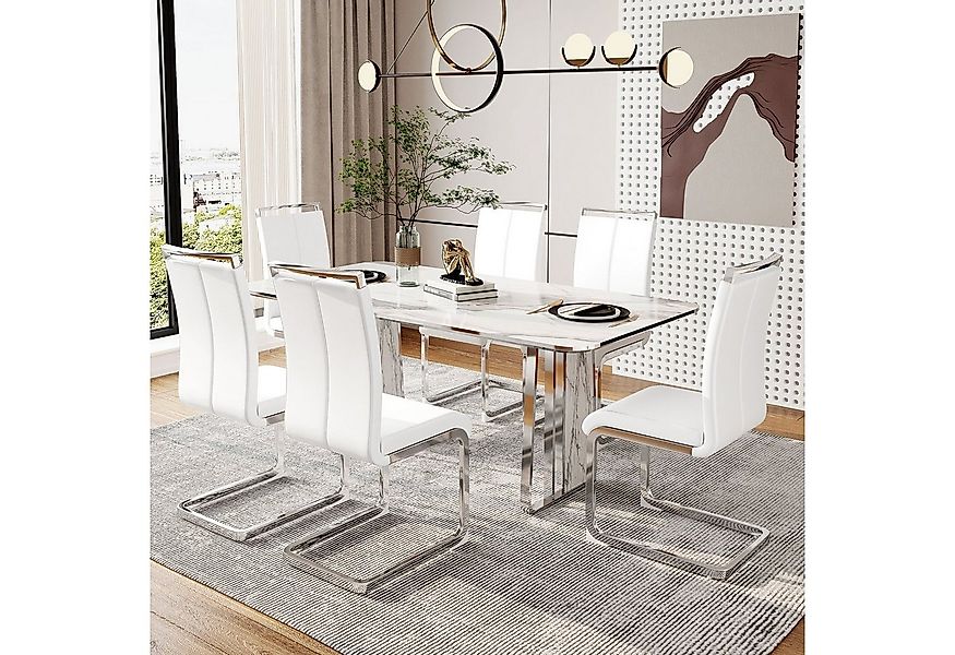 Merax Freischwinger (4 St), Schwingstuhl Esszimmerstuhl,4er Set,Polsterstuh günstig online kaufen