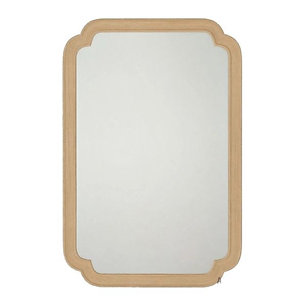 Costway Rechteckiger Spiegel mit Holzrahmen 90 x 60 cm Schlafzimmer günstig online kaufen