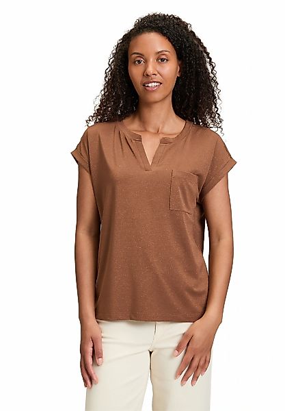 Betty&Co Kurzarmshirt "Betty & Co Casual-Shirt mit Perlen", (1 tlg.), Glitz günstig online kaufen