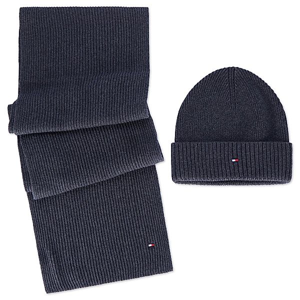 Tommy Hilfiger Geschenkbox mit Mütze und Schal im Set Farbe dunkelgrau Größ günstig online kaufen