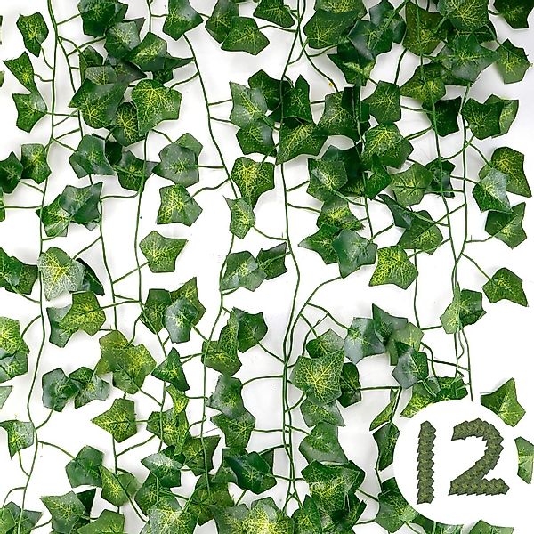 Künstliche Zimmerpflanze 12/24pcs Künstliche Efeuranken Kunstpflanzen günstig online kaufen