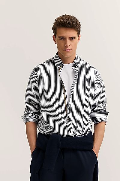 bugatti Langarmhemd "Easy Care", gestreift mit Button-Down und aus Baumwoll günstig online kaufen