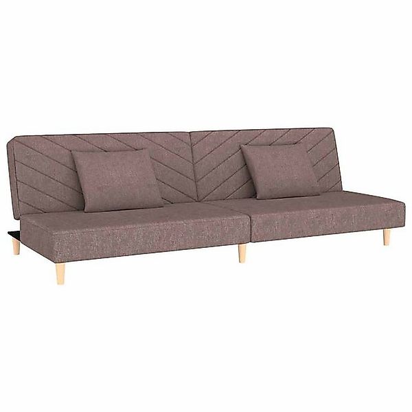 vidaXL Sofa Schlafsofa 2-Sitzer mit 2 Kissen Taupe Stoff günstig online kaufen