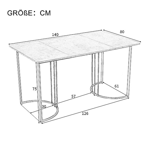 Flieks Essgruppe, (Set, 5-tlg., 1 Tisch 140*80*75cm mit 4er Polsterstühle), günstig online kaufen