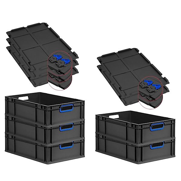 PROREGAL SuperSparSet 5x Eurobox Nextgen Color Mit Scharnierdeckel HxBxT 17 günstig online kaufen