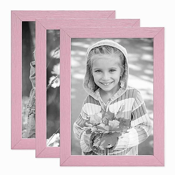 PHOTOLINI Bilderrahmen 3er Set Massivholz-Rahmen - günstig online kaufen