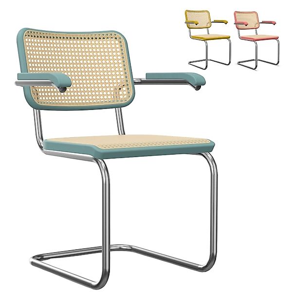 THONET S 64 V | Konfigurator Buche farbig gebeizt | Stahlrohr-Freischwinger günstig online kaufen
