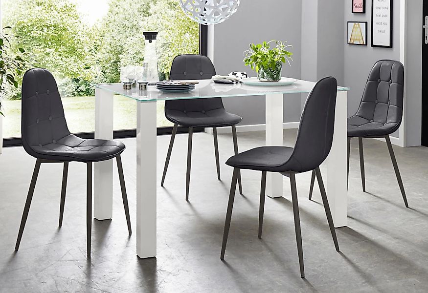 INOSIGN Essgruppe Set, 5 Stk. tlg. mit Glastisch, Breite 120 cm günstig online kaufen