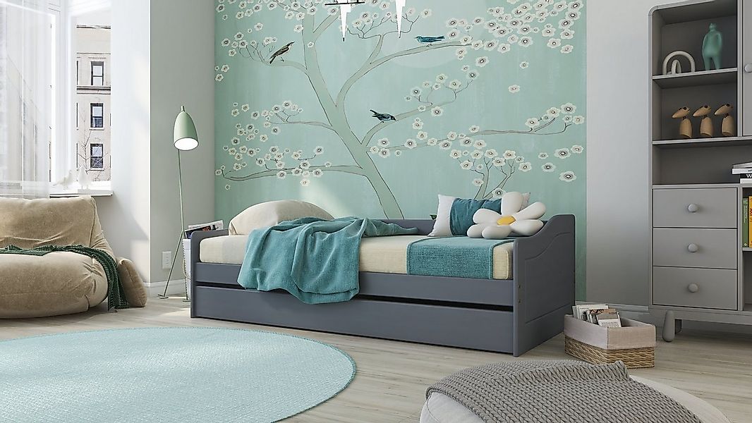 Inter Link Funktionsbett Leonie Modell'23 grau, 2x 90x200, Massivholz, mit günstig online kaufen